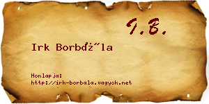 Irk Borbála névjegykártya
