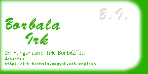 borbala irk business card